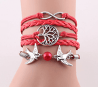 Braided Leather Charm Bracelet-Jewelry