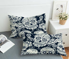 Black & White Sugar Skull Pillow Case