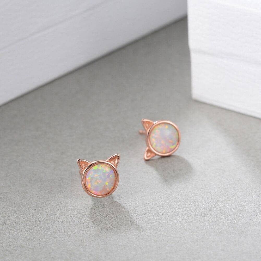Cat Ears Stud Earrings-Jewelry
