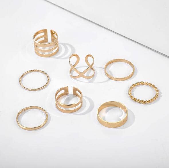 Set of Geometric Ring Set-Jewelry