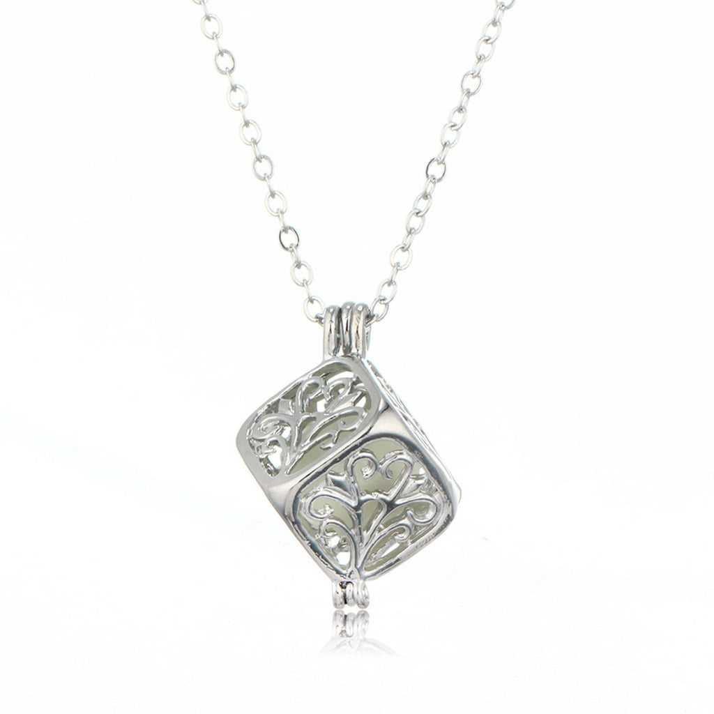 Tree Of Life Luminous Cube Necklace-Jewelry