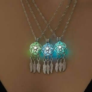 Dream Catcher Glow in the Dark Luminous Pendant Necklace-Jewelry