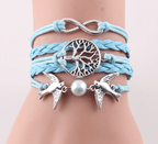 Braided Leather Charm Bracelet-Jewelry