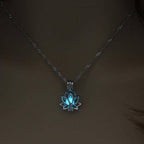 Glow in the Dark Luminous Lotus Pendant Necklace-Jewelry