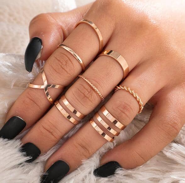 Set of Geometric Ring Set-Jewelry