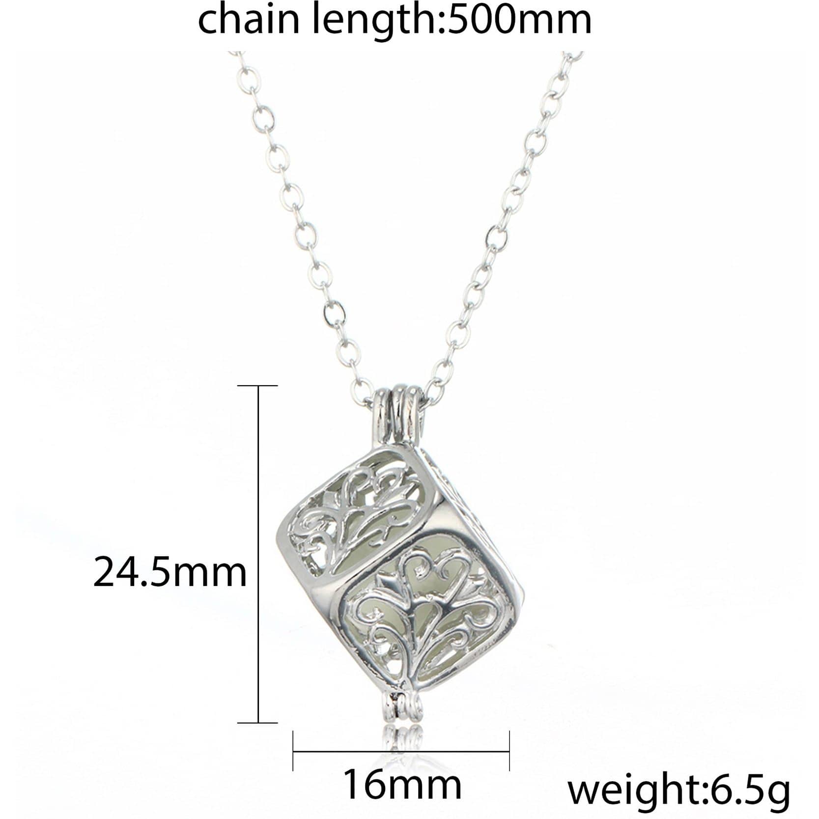 Tree Of Life Luminous Cube Necklace-Jewelry