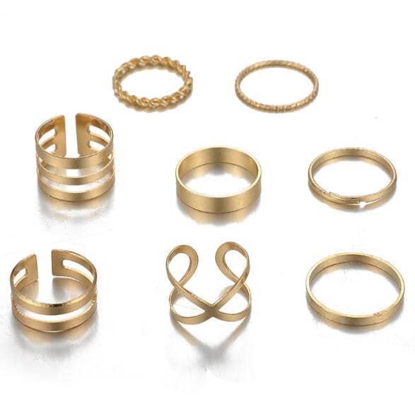 Set of Geometric Ring Set-Jewelry