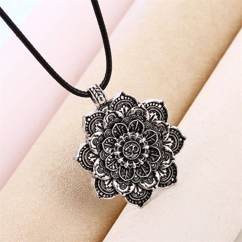 Mandala Lotus Flower Pendant-Jewelry
