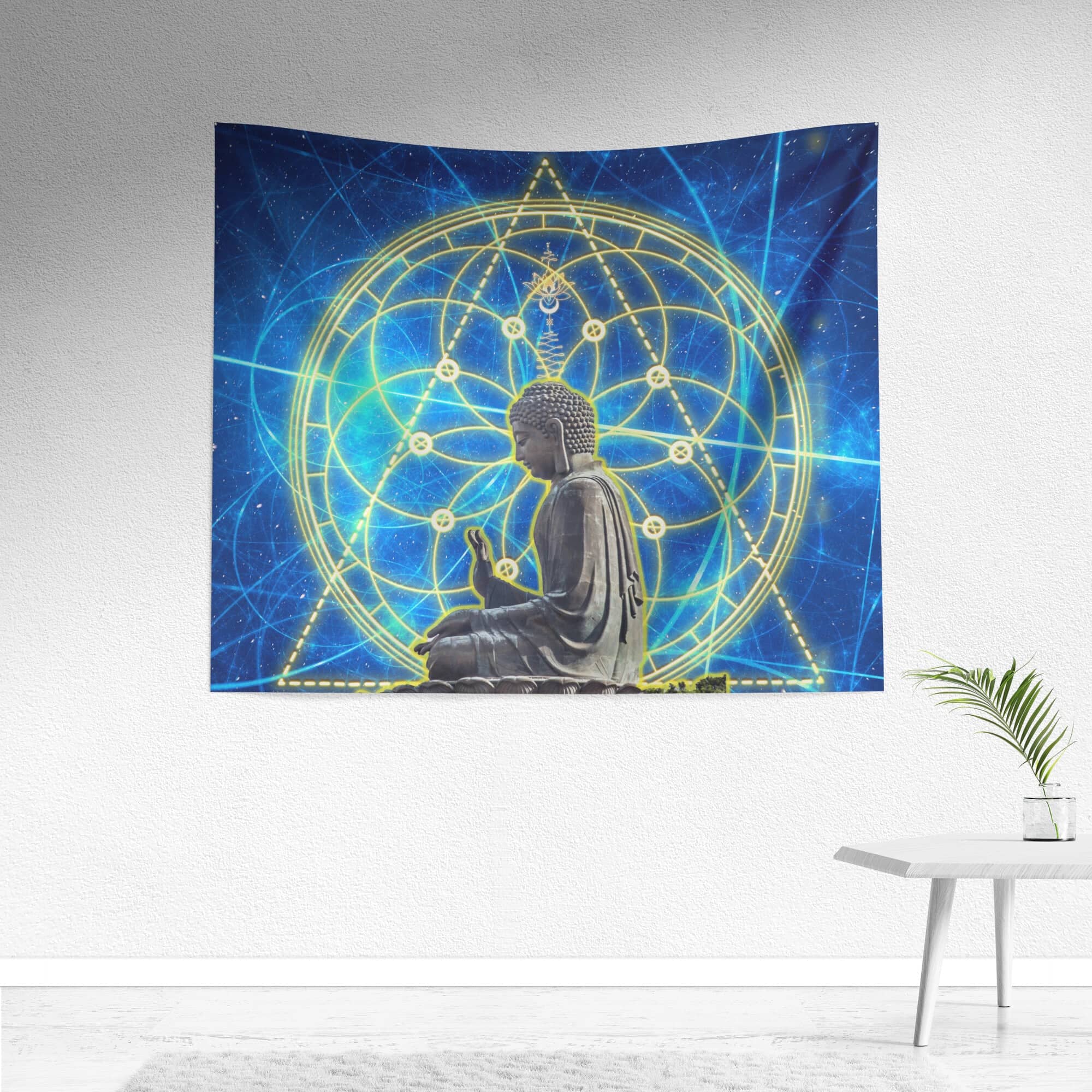 Leuchtender Buddha-Wandteppich