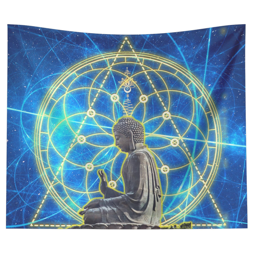 Leuchtender Buddha-Wandteppich
