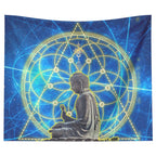 Leuchtender Buddha-Wandteppich