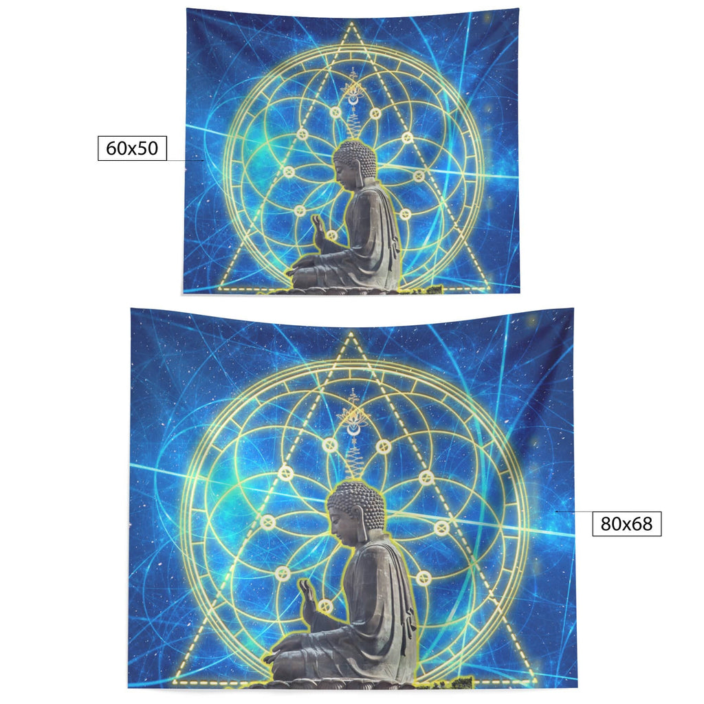 Leuchtender Buddha-Wandteppich