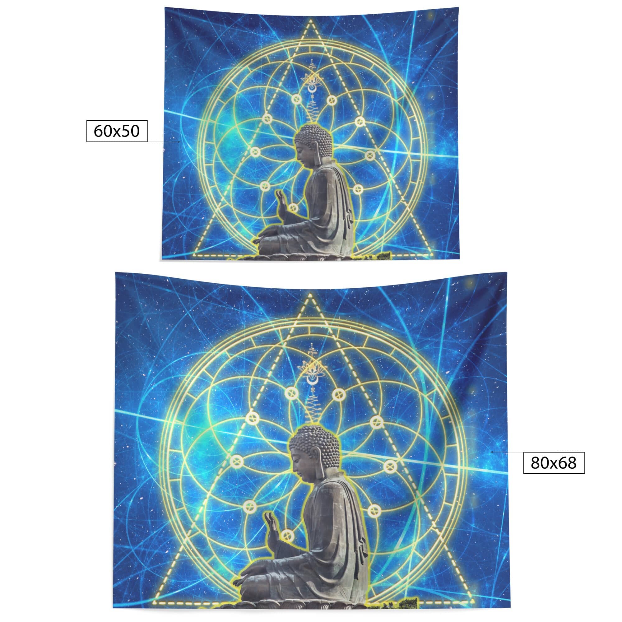 Leuchtender Buddha-Wandteppich