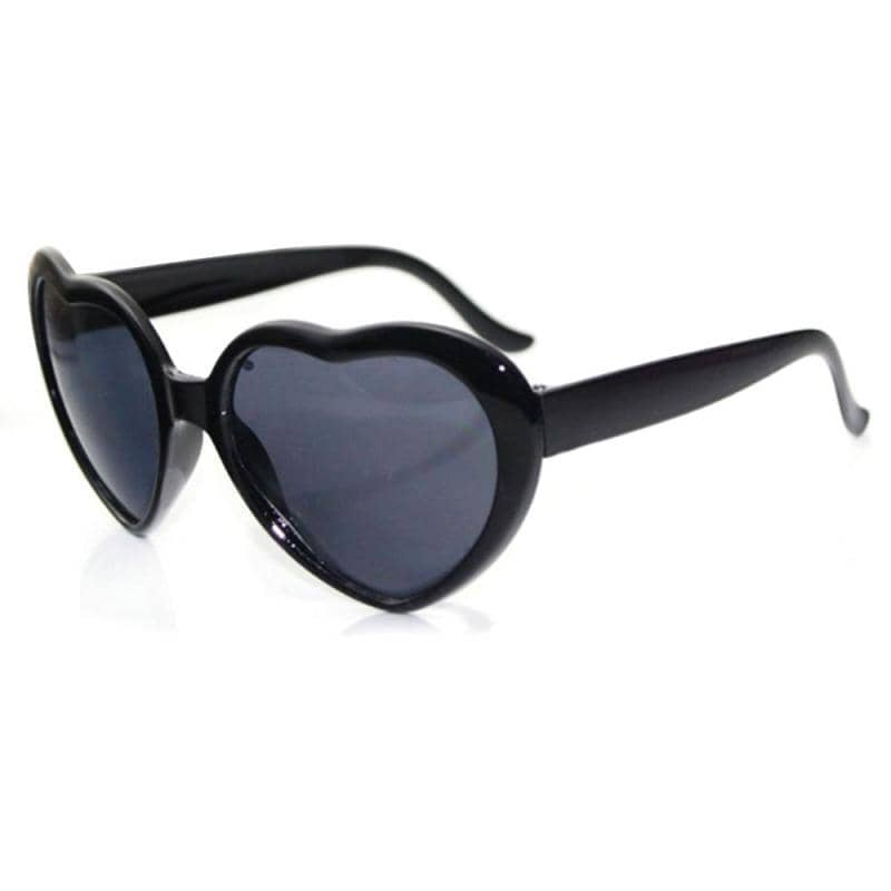 Smoked Lensed Heart Diffraction Glasses-Head Gear