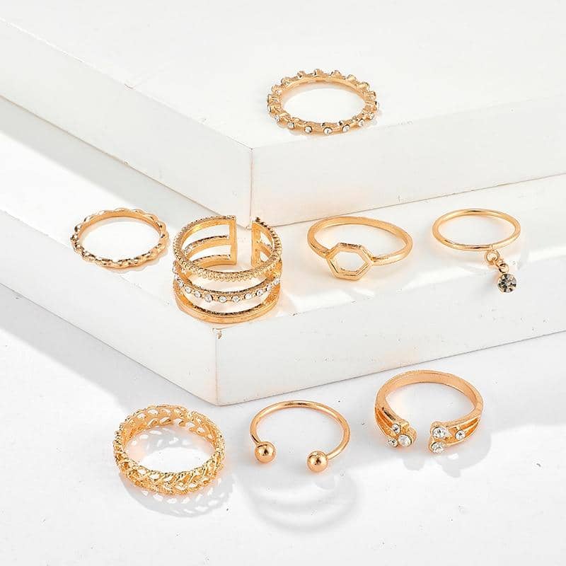 8pcs/sets Bohemian Geometric Rings Set-Jewelry