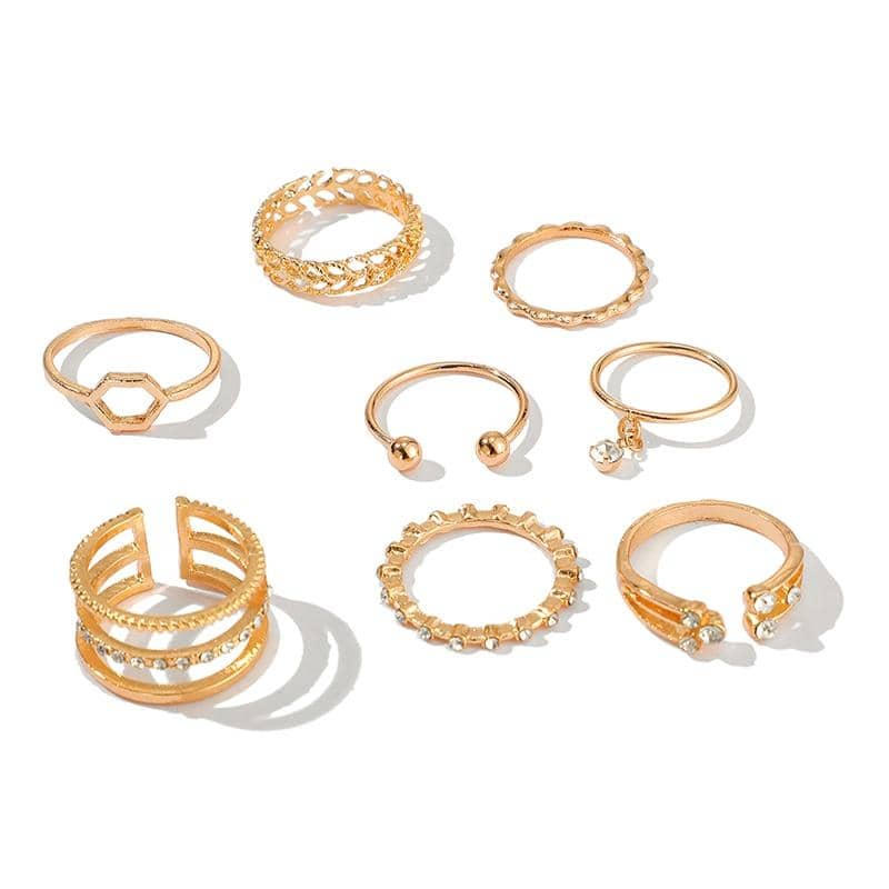 8pcs/sets Bohemian Geometric Rings Set-Jewelry