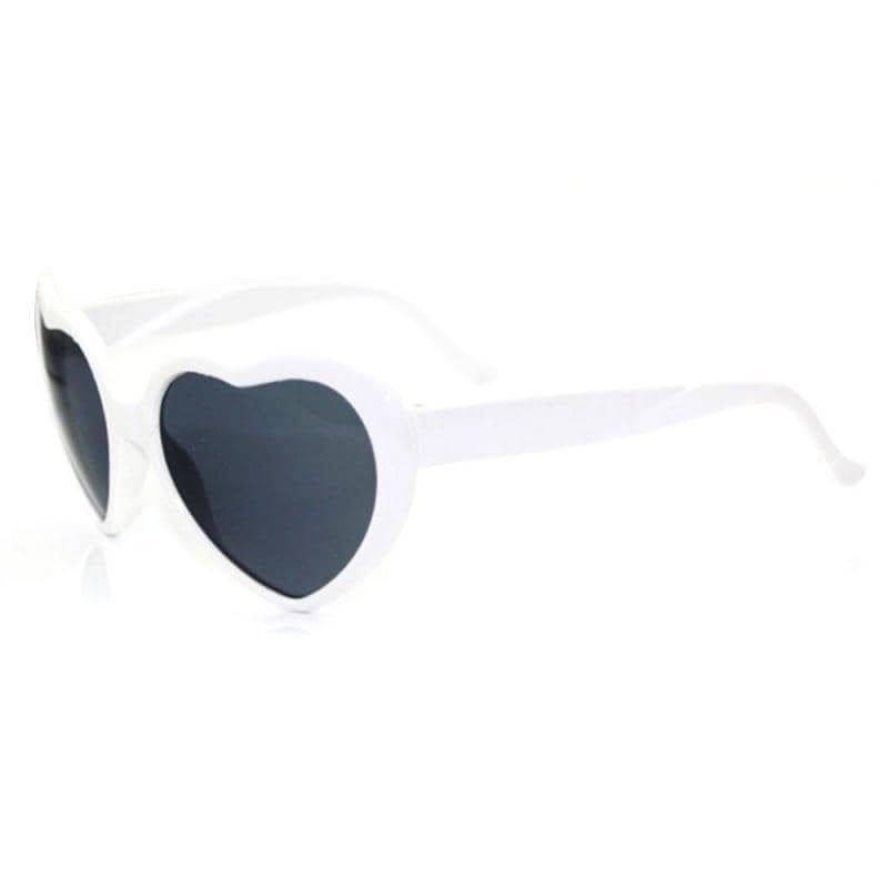 Smoked Lensed Heart Diffraction Glasses-Head Gear