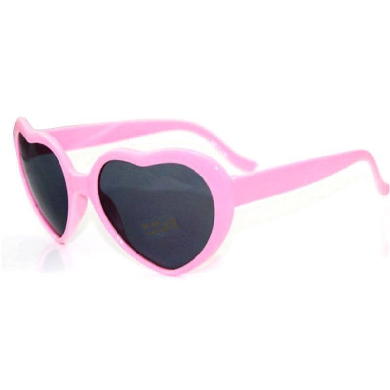 Smoked Lensed Heart Diffraction Glasses-Head Gear