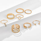 8pcs/sets Bohemian Geometric Rings Set-Jewelry