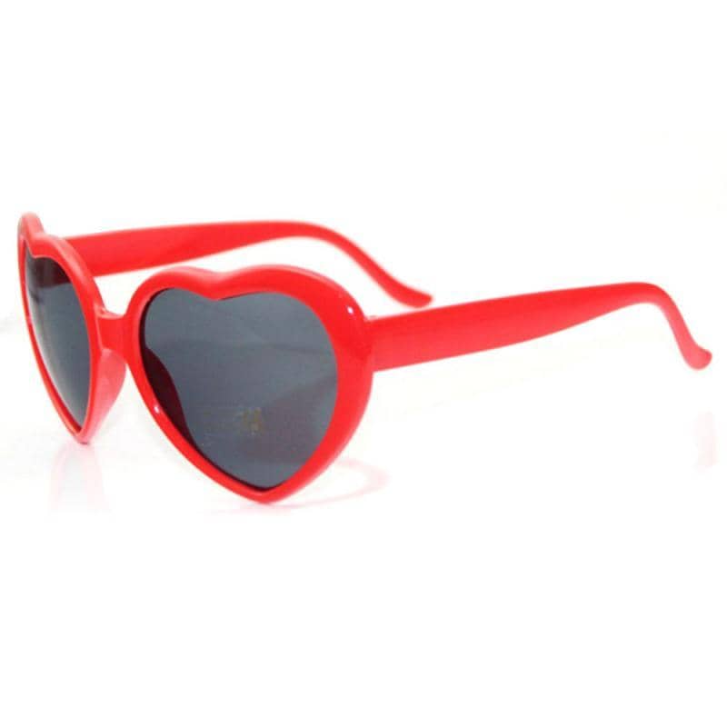 Smoked Lensed Heart Diffraction Glasses-Head Gear