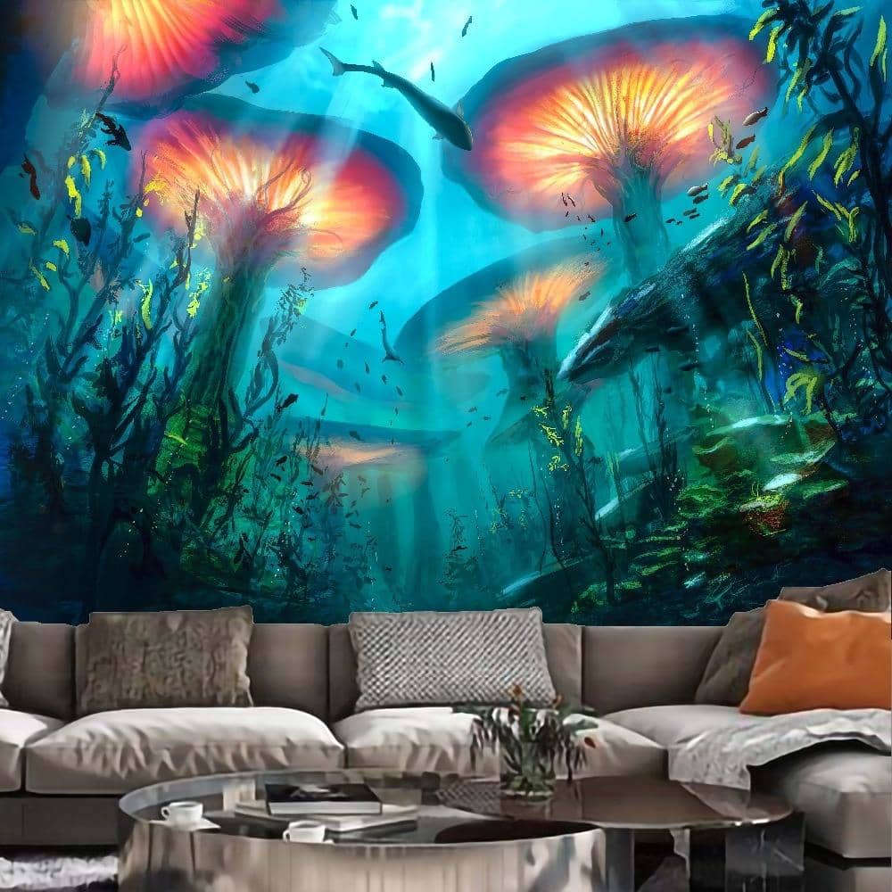 Mushroom Waterworld Tapestry-Decorative Tapestries