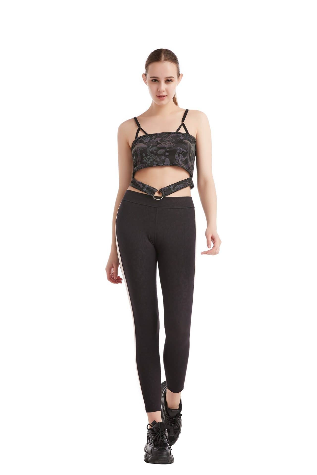 Reflective Rainbow Psychedelic Mushroom Crop Top-Festival Wear
