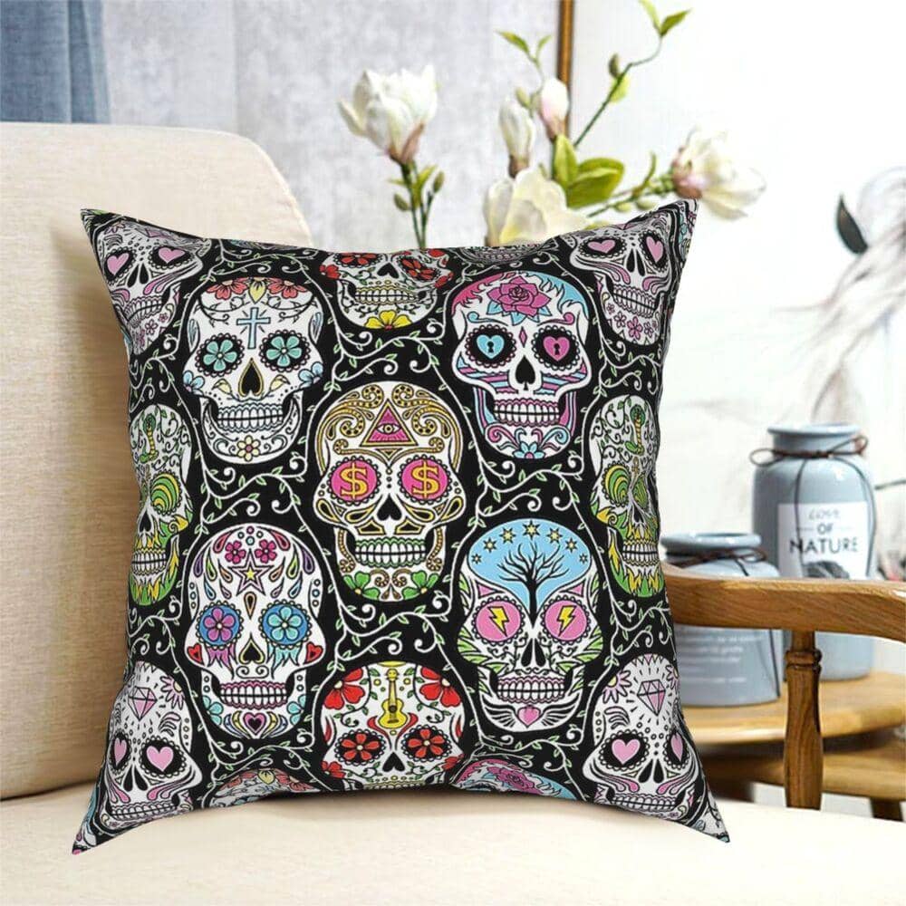 Sugar Skull Dia De Los Muertos Pillow Casing-Pillow Case