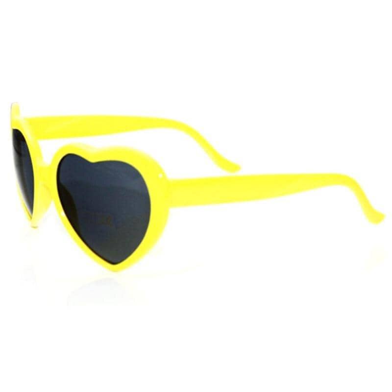 Smoked Lensed Heart Diffraction Glasses-Head Gear