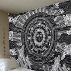 Sun & Moon Black & White Tapestry-Decorative Tapestries
