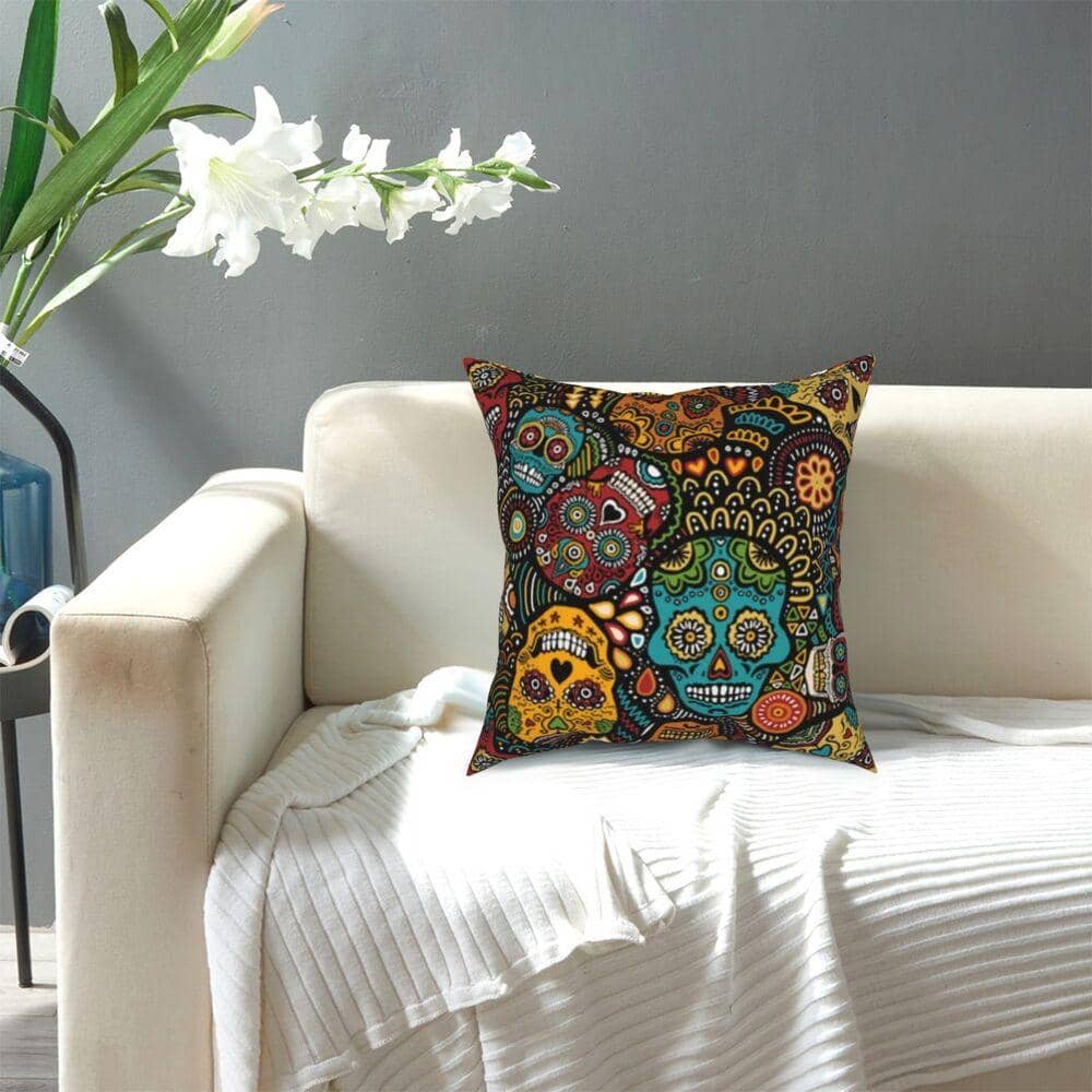 Sugar Skull Dia De Los Muertos Pillow Casing-Pillow Case