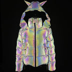 Rainbow Reflective Devil Ear Jacket-Jackets