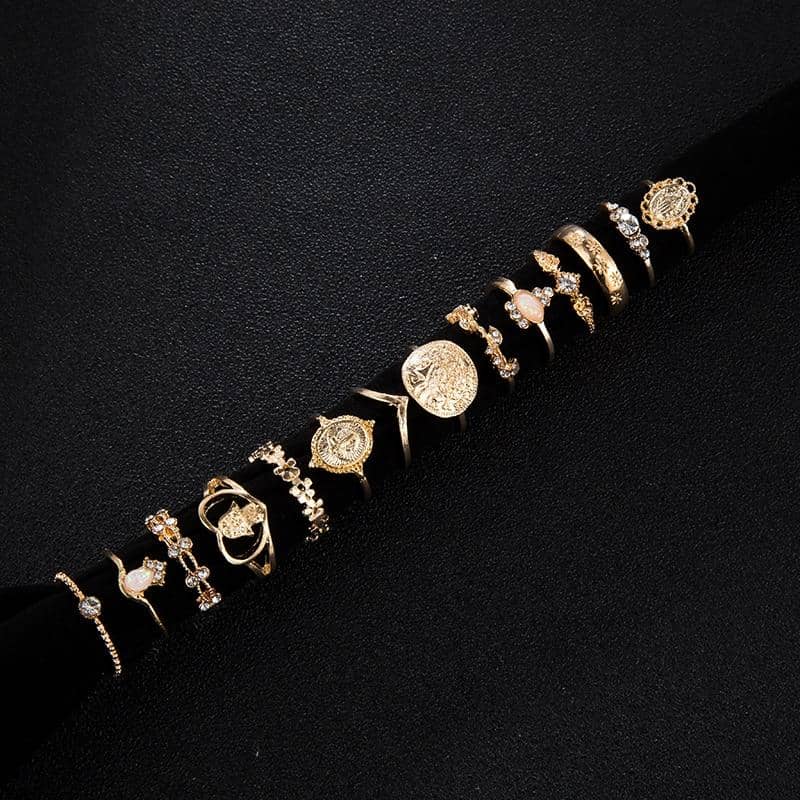 Tocona 15 Pcs Rings Sets-Jewelry