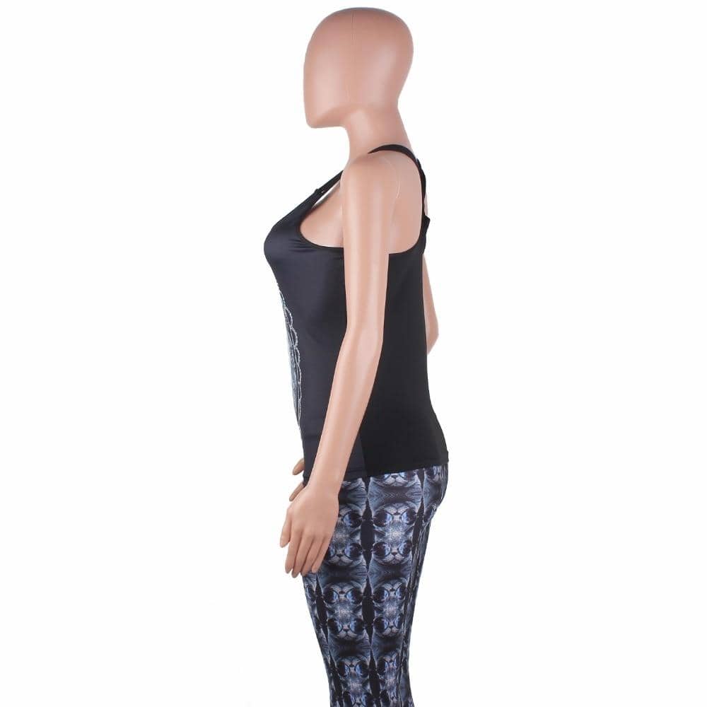 Women's Black Santa Muerte Tank Top-Shirt