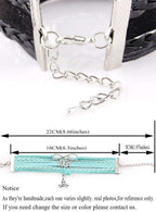 Braided Leather Charm Bracelet-Jewelry