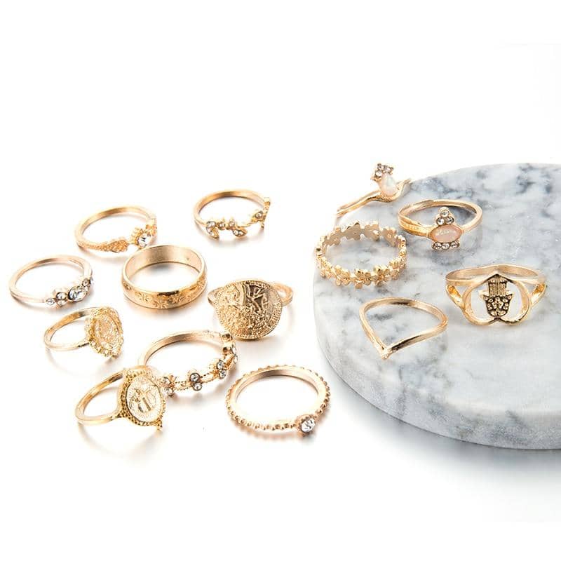 Tocona 15 Pcs Rings Sets-Jewelry