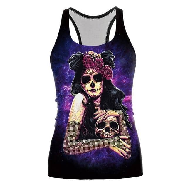 Women's Santa Muerte Tank Top-Shirt
