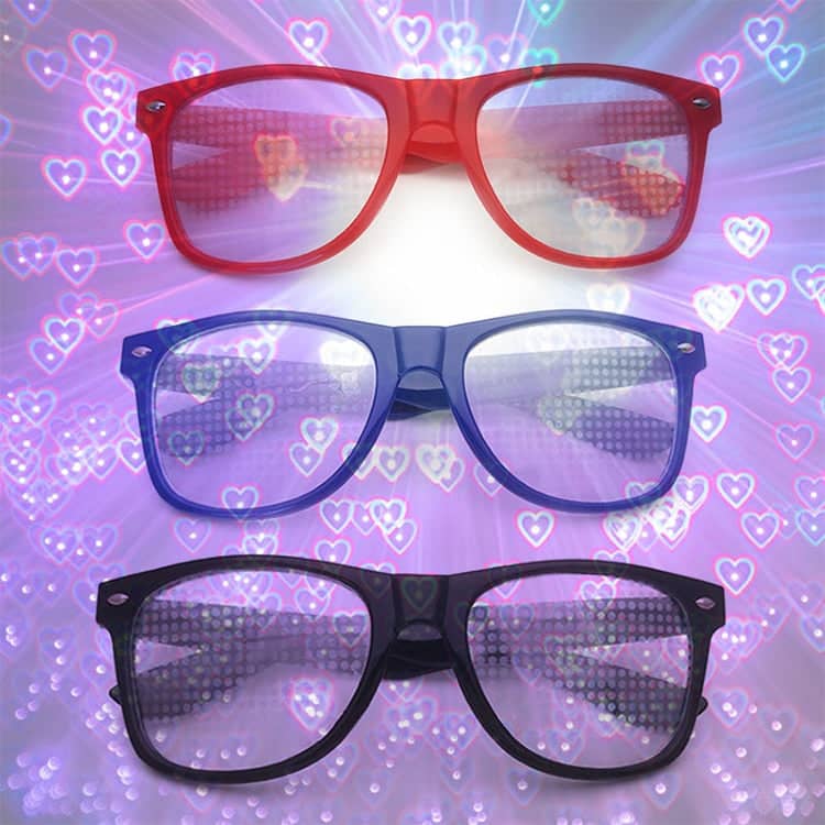 Clear Lensed Heart Diffraction Glasses