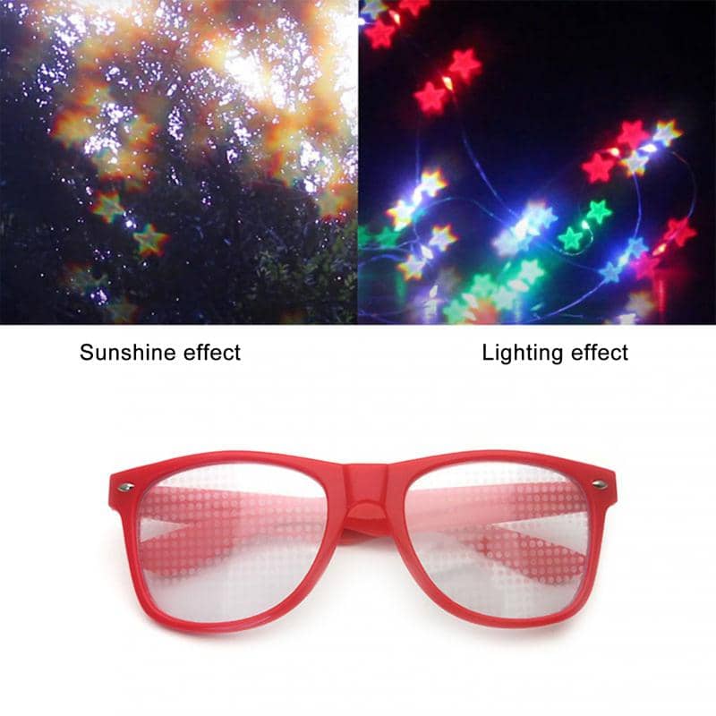 Clear Lensed Heart Diffraction Glasses