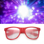 Clear Lensed Heart Diffraction Glasses