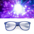 Clear Lensed Heart Diffraction Glasses