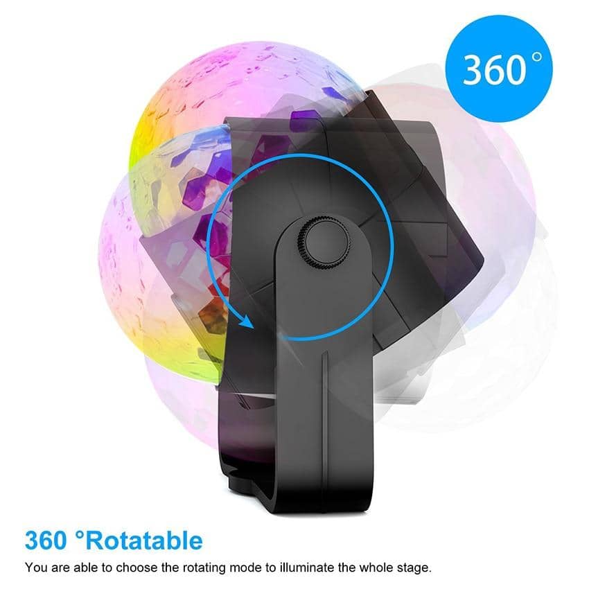 Sound Activated Rotating Disco Ball 3W RGB LED-Lights & LEDs