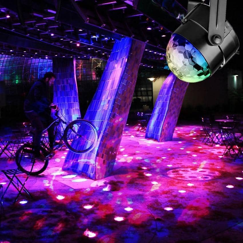 Sound Activated Rotating Disco Ball 3W RGB LED-Lights & LEDs
