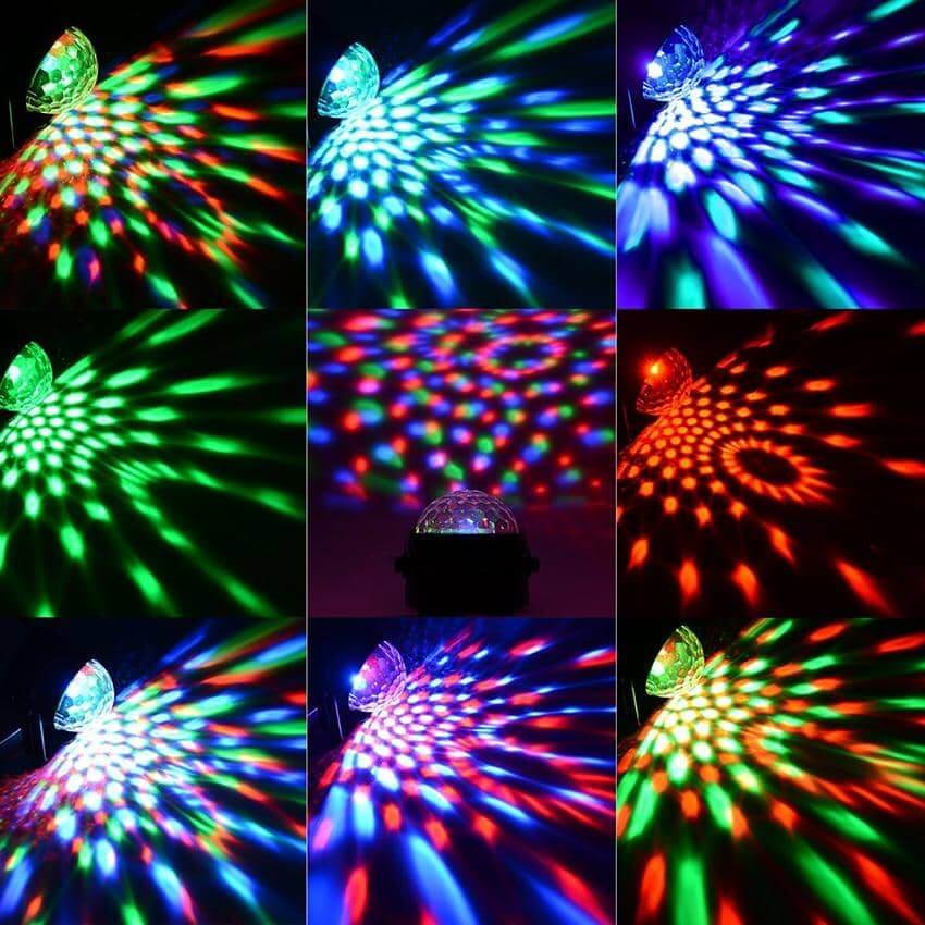 Sound Activated Rotating Disco Ball 3W RGB LED-Lights & LEDs
