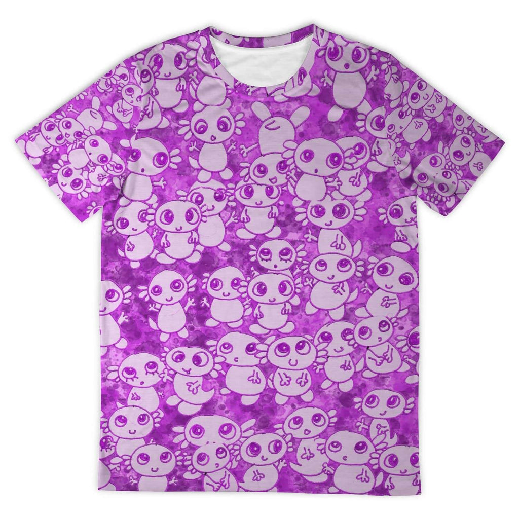 Pink Axolitl Party T Shirt-Shirt