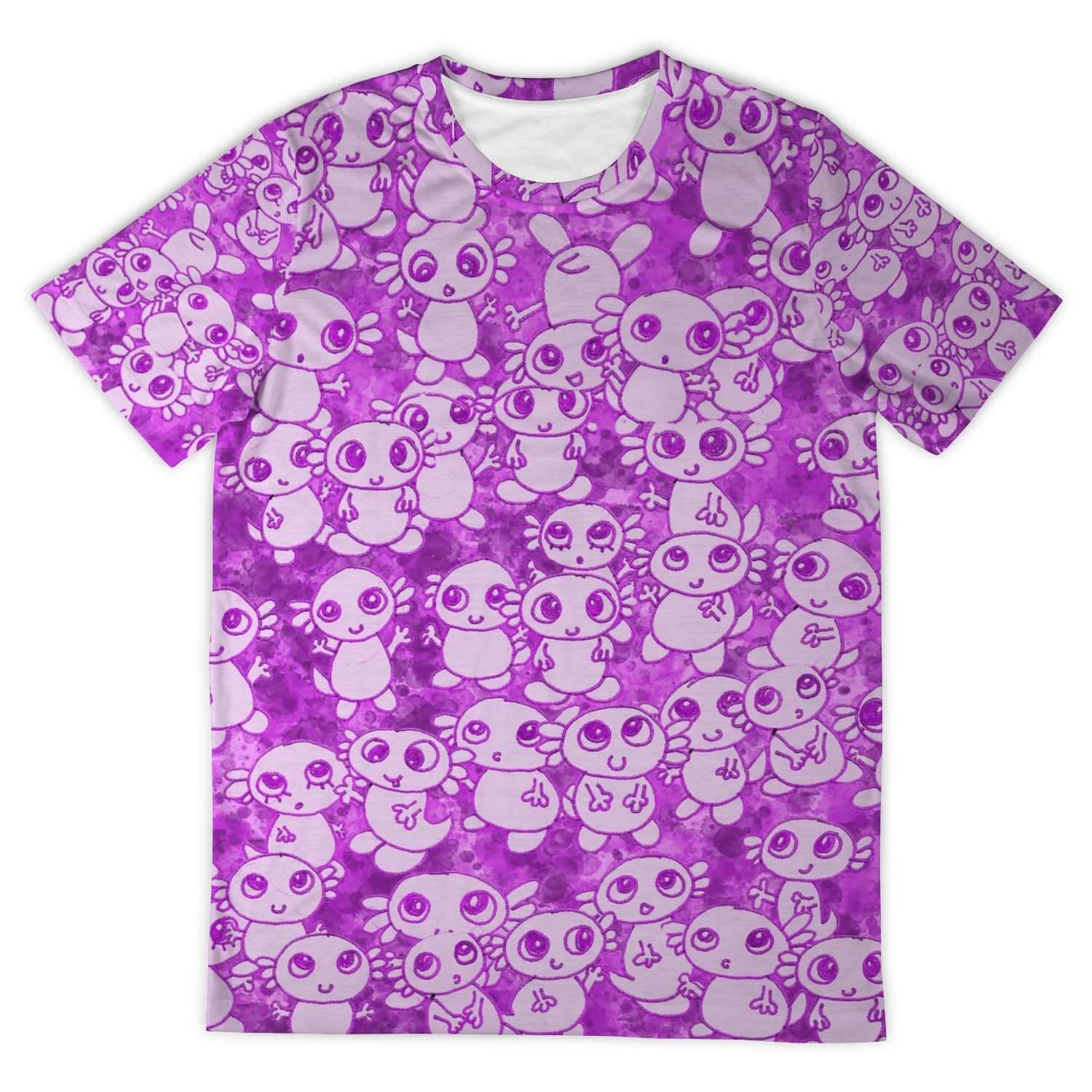 Pink Axolitl Party T Shirt-Shirt