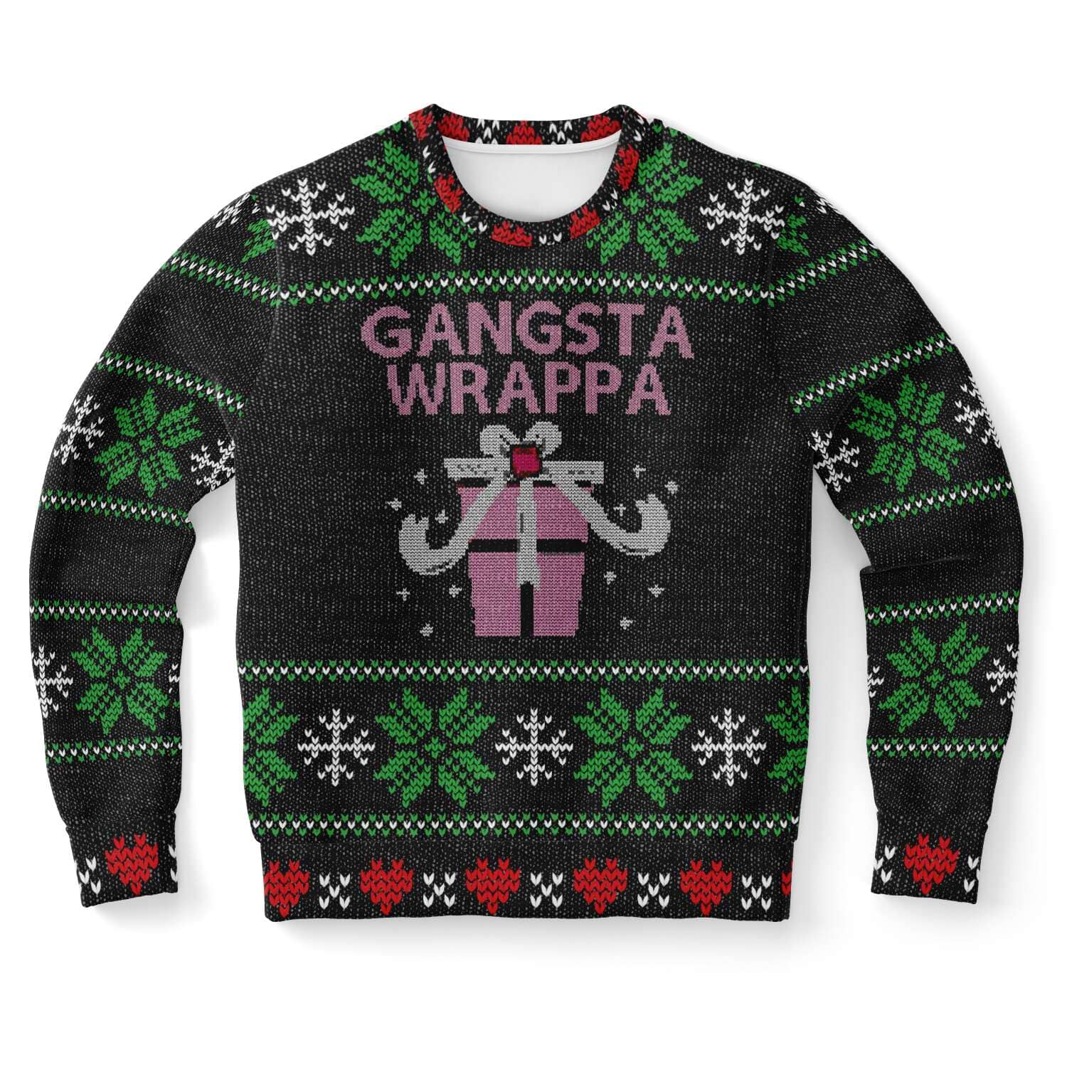 Black & Pink Gangsta Wrappa Ugly Christmas Sweater-Ugly Christmas Sweater