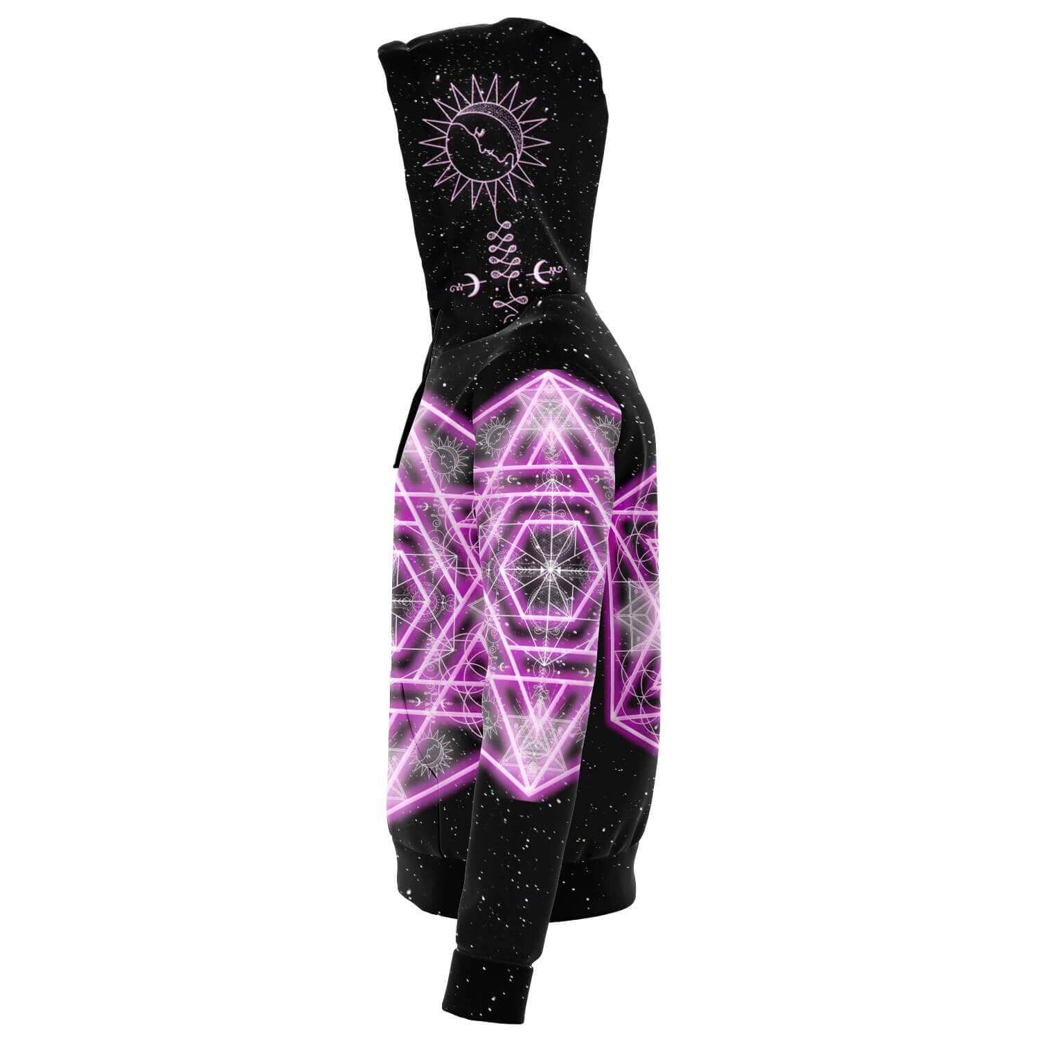 Pink Star Zip Hoodie-Hoodies