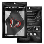 Huge Smile Fase Mask - Black-Fashion Face Mask - AOP