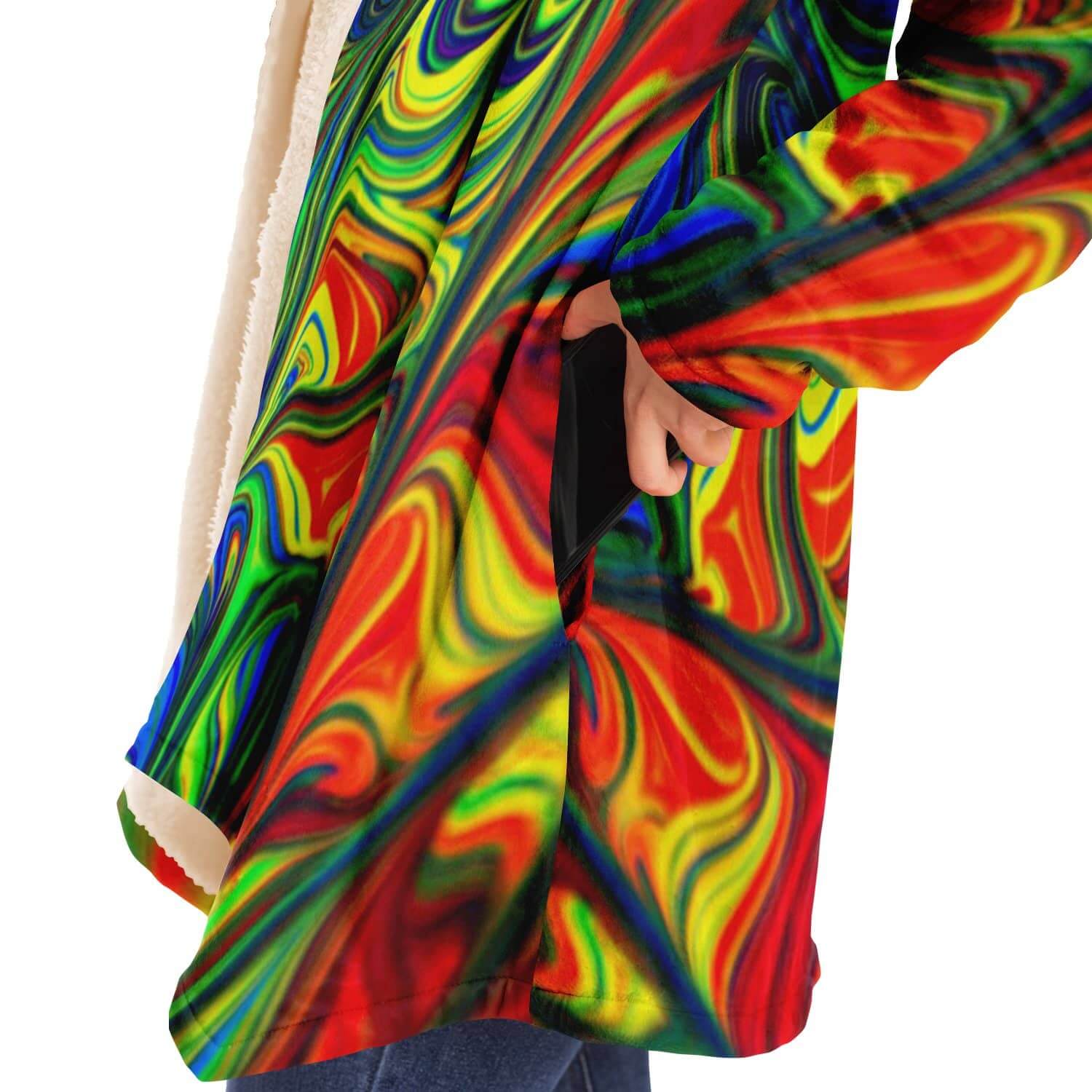 Abstract Colors Cloak-Microfleece Cloak - AOP