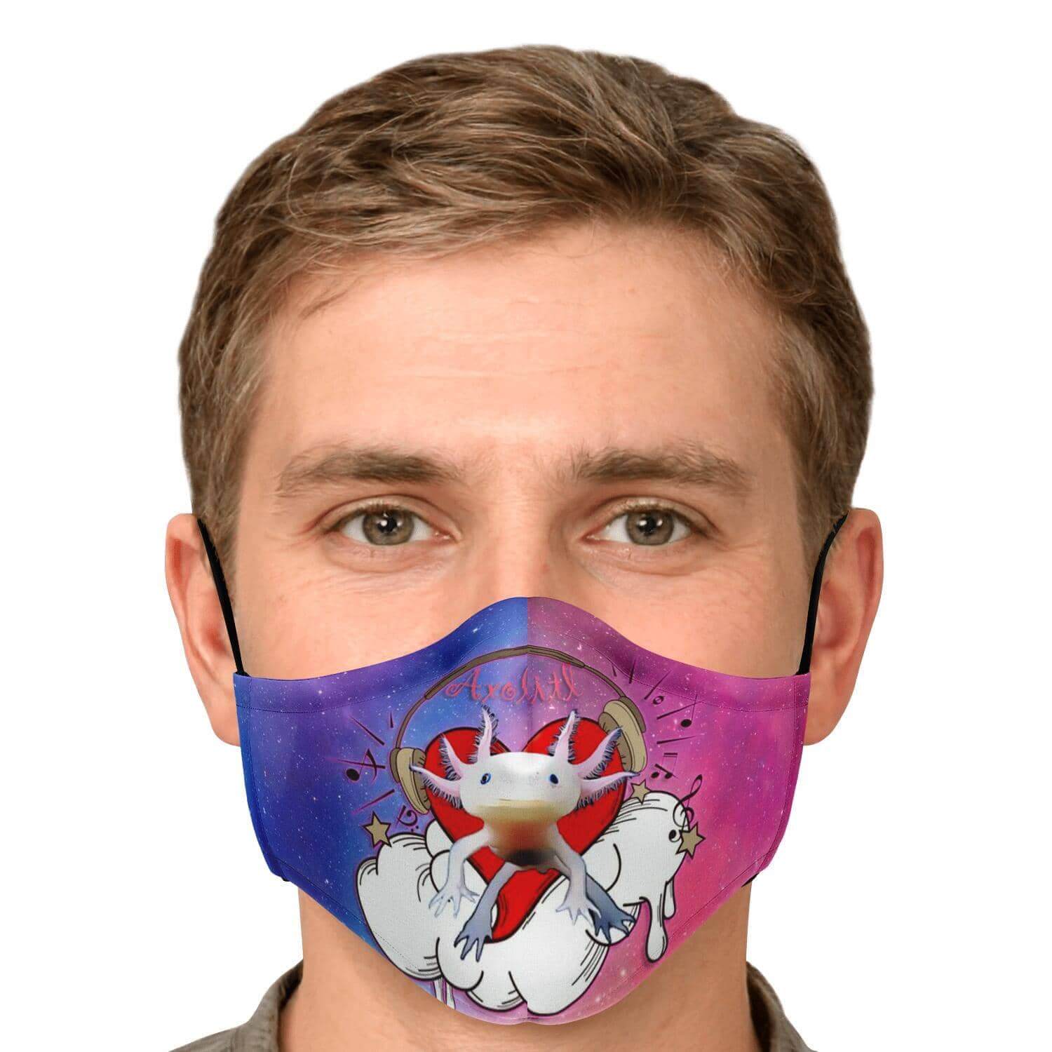 Axolitl the Partyin' Axolotl Printed Face Mask-Fashion Face Mask - AOP